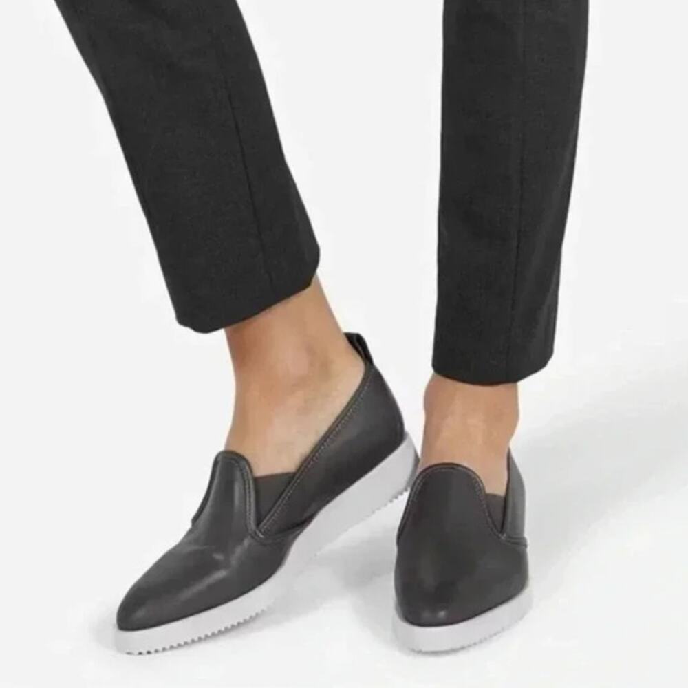 Everlane The Leather Street Shoe Black Leather Slip-On Loafers Minimalist